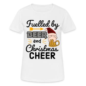 Frohe Weihnachten, Frohe Weihnachten, Frohe Weihnachten - Frauen T-Shirt atmungsaktiv - Weiß - Vorne - AI Model Female 172 dark (172cm)