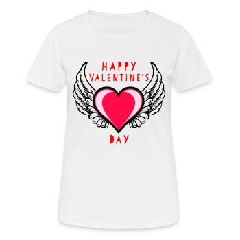 Saint-Valentin, Saint-Valentin, Saint-Valentin - T-shirt respirant Femme - blanc - Devant - AI Model Female 172 dark (172cm)
