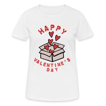Saint-Valentin, Saint-Valentin, Saint-Valentin - T-shirt respirant Femme - blanc - Devant - AI Model Female 172 dark (172cm)