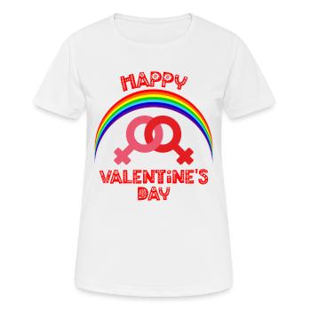 Saint-Valentin, Saint-Valentin, Saint-Valentin - T-shirt respirant Femme - blanc - Devant - AI Model Female 172 dark (172cm)