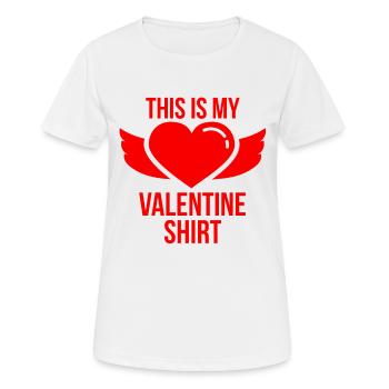 Saint-Valentin, Saint-Valentin, Saint-Valentin - T-shirt respirant Femme - blanc - Devant - AI Model Female 172 dark (172cm)