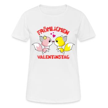 Saint-Valentin, Saint-Valentin, Saint-Valentin - T-shirt respirant Femme - blanc - Devant - AI Model Female 172 dark (172cm)