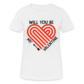 Saint-Valentin, Saint-Valentin, Saint-Valentin - T-shirt respirant Femme - blanc - Devant - AI Model Female 172 dark (172cm)