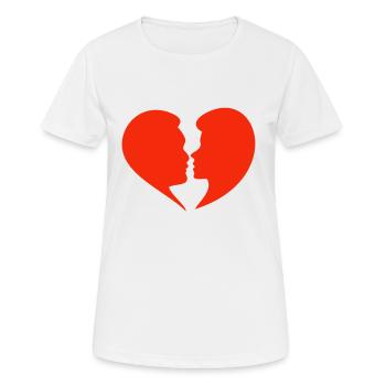 Saint-Valentin, Saint-Valentin, Saint-Valentin - T-shirt respirant Femme - blanc - Devant - AI Model Female 172 dark (172cm)