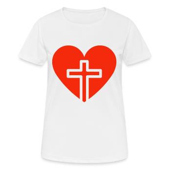 Jésus, Jésus, Jésus chrétien chrétien chrétien chrétien - T-shirt respirant Femme - blanc - Devant - AI Model Female 172 dark (172cm)
