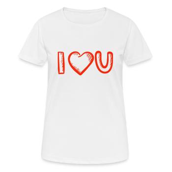 Saint-Valentin, Saint-Valentin, Saint-Valentin - T-shirt respirant Femme - blanc - Devant - AI Model Female 172 dark (172cm)