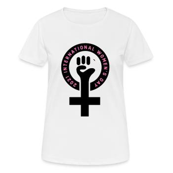 Women's Day, Women's Day, Women's Day, Women's Day - Women's Breathable T-Shirt - white - Front - AI Model Female 172 dark (172cm)
