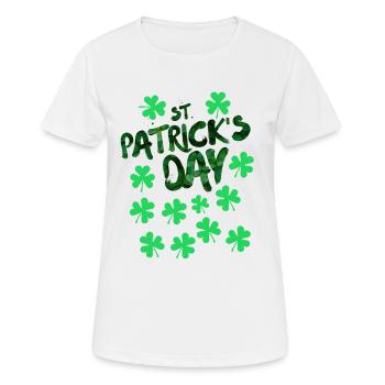St Patricks Day, St Patricks Day, St Patricks Day - T-shirt respirant Femme - blanc - Devant - AI Model Female 172 dark (172cm)
