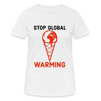 Environnement, Changement climatique, Changement climatique - T-shirt respirant Femme - blanc - Devant - AI Model Female 172 dark (172cm)