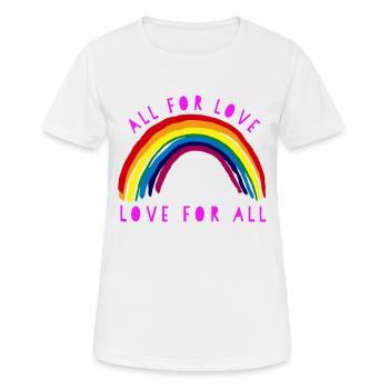 Regenbogen, Regenbogen, Regenbogen, Regenbogen, Regenbogen - Frauen T-Shirt atmungsaktiv - Weiß - Vorne - AI Model Female 172 dark (172cm)