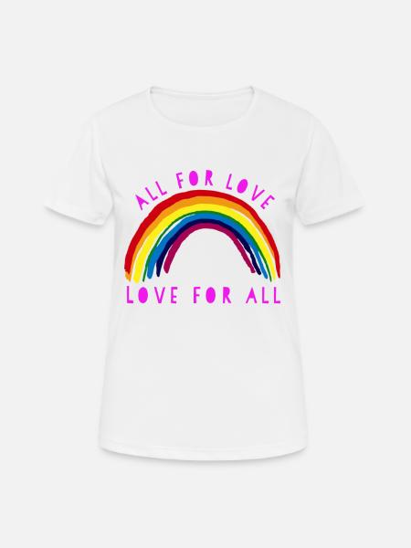 Regenbogen, Regenbogen, Regenbogen, Regenbogen, Regenbogen - Frauen T-Shirt atmungsaktiv - Weiß