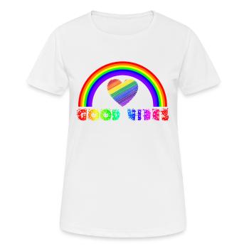 Regenbogen, Regenbogen, Regenbogen, Regenbogen, Regenbogen - Frauen T-Shirt atmungsaktiv - Weiß - Vorne - AI Model Female 172 dark (172cm)