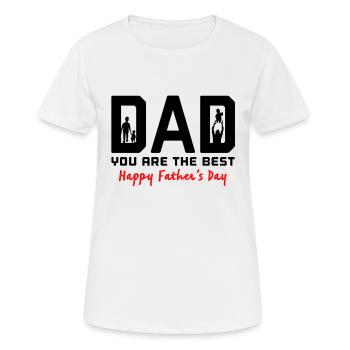 Fête des Pères, Fête des Pères, Fête des Pères, Fête des Pères - T-shirt respirant Femme - blanc - Devant - AI Model Female 172 dark (172cm)