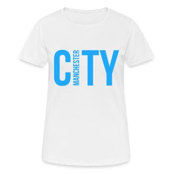 Manchester, football, ville - T-shirt respirant Femme - blanc - Devant - AI Model Female 172 dark (172cm)