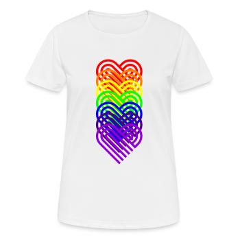 Regenbogen, Regenbogen, Regenbogen, Regenbogen, Regenbogen - Frauen T-Shirt atmungsaktiv - Weiß - Vorne - AI Model Female 172 dark (172cm)