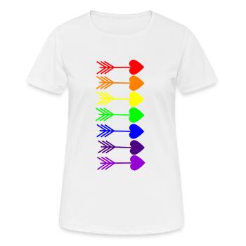 Regenbogen, Regenbogen, Regenbogen, Regenbogen, Regenbogen - Frauen T-Shirt atmungsaktiv - Weiß - Vorne - AI Model Female 172 dark (172cm)