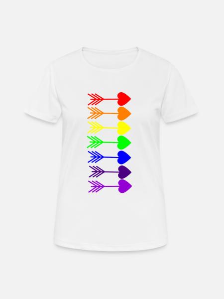 Regenbogen, Regenbogen, Regenbogen, Regenbogen, Regenbogen - Frauen T-Shirt atmungsaktiv - Weiß