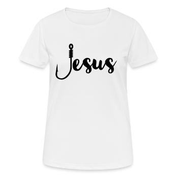 Jésus, Jésus, Jésus chrétien chrétien chrétien chrétien - T-shirt respirant Femme - blanc - Devant - AI Model Female 172 dark (172cm)