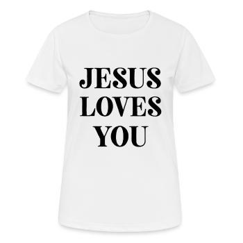 Jesus Jesus Jesus Christlich Christlich Christlich - Frauen T-Shirt atmungsaktiv - Weiß - Vorne - AI Model Female 172 dark (172cm)