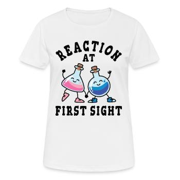 Chemical reaction at first sight - Women's Breathable T-Shirt - white - Front - AI Model Female 172 dark (172cm)