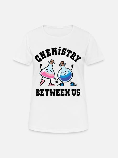 Die Chemie zwischen uns, Verliebte Glaskolben - Frauen T-Shirt atmungsaktiv - Weiß