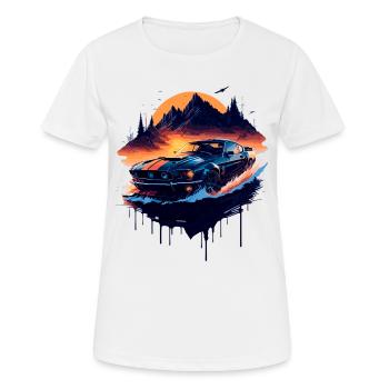 Klassischer Sportwagen - Frauen T-Shirt atmungsaktiv - Weiß - Vorne - AI Model Female 172 dark (172cm)