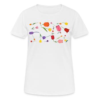 Blumen - Frauen T-Shirt atmungsaktiv - Weiß - Vorne - AI Model Female 172 dark (172cm)