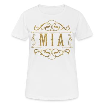 Mia or - T-shirt respirant Femme - blanc - Devant - AI Model Female 172 dark (172cm)