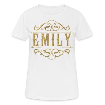 Emily gold - Frauen T-Shirt atmungsaktiv - Weiß - Vorne - AI Model Female 172 dark (172cm)