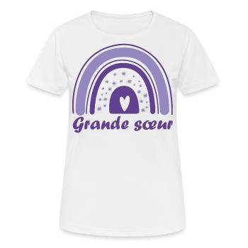 Cadeau Grande Sœur. Futur Grande Sœur. Soeur. - T-shirt respirant Femme - blanc - Devant - AI Model Female 172 dark (172cm)