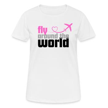 Fly around the world (1) - Women's Breathable T-Shirt - white - Front - AI Model Female 172 dark (172cm)