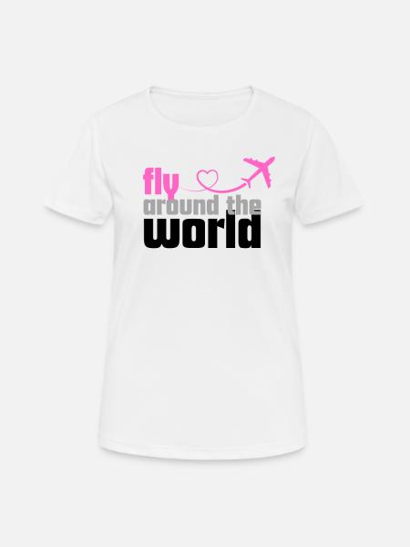 Fly around the world (1) - Women's Breathable T-Shirt - white