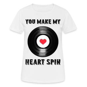 Enregistrement / Vinyle - T-shirt respirant Femme - blanc - Devant - AI Model Female 172 dark (172cm)