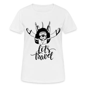 Chien parachutiste - T-shirt respirant Femme - blanc - Devant - AI Model Female 172 dark (172cm)