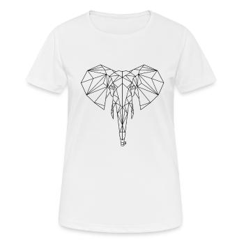 Cadeau animal éléphant géométrique - T-shirt respirant Femme - blanc - Devant - AI Model Female 172 dark (172cm)