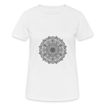 Mandala - Frauen T-Shirt atmungsaktiv - Weiß - Vorne - AI Model Female 172 dark (172cm)