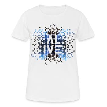 ALIVE - Édition de motifs géométriques / Noir et bleu - T-shirt respirant Femme - blanc - Devant - AI Model Female 172 dark (172cm)