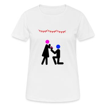 Heiratsantrag - Frauen T-Shirt atmungsaktiv - Weiß - Vorne - AI Model Female 172 dark (172cm)