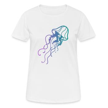 qualle - Frauen T-Shirt atmungsaktiv - Weiß - Vorne - AI Model Female 172 dark (172cm)