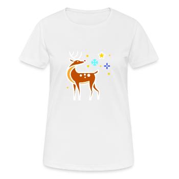Rentier - Frauen T-Shirt atmungsaktiv - Weiß - Vorne - AI Model Female 172 dark (172cm)