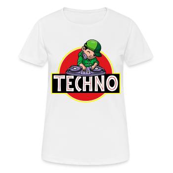 Soirée musique techno - T-shirt respirant Femme - blanc - Devant - AI Model Female 172 dark (172cm)