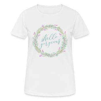 Hallo Schöne - Frauen T-Shirt atmungsaktiv - Weiß - Vorne - AI Model Female 172 dark (172cm)