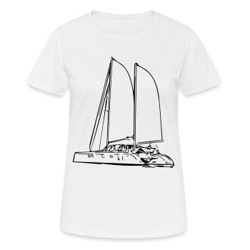 Sail yacht - Women's Breathable T-Shirt - white - Front - AI Model Female 172 dark (172cm)