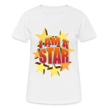 Je suis une star - T-shirt respirant Femme - blanc - Devant - AI Model Female 172 dark (172cm)
