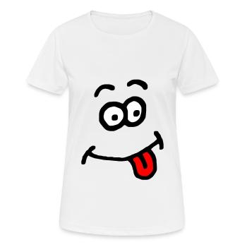 Cartoon face silly - Women's Breathable T-Shirt - white - Front - AI Model Female 172 dark (172cm)