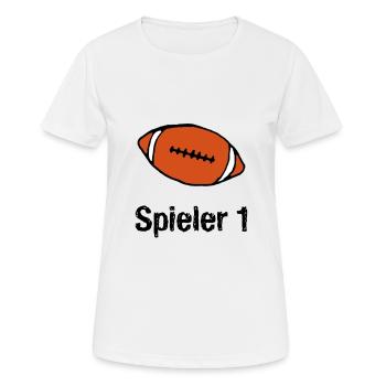 Football Spieler 1 - Frauen T-Shirt atmungsaktiv - Weiß - Vorne - AI Model Female 172 dark (172cm)