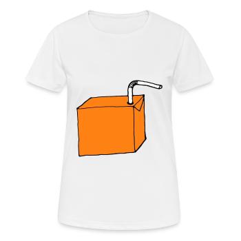 Paquet à boire orange - T-shirt respirant Femme - blanc - Devant - AI Model Female 172 dark (172cm)