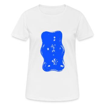 Gummibärchen, blau - Frauen T-Shirt atmungsaktiv - Weiß - Vorne - AI Model Female 172 dark (172cm)