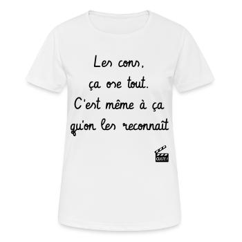 Les cons, ça ose tout ! Les Tontons Flingueurs - T-shirt respirant Femme - blanc - Devant - AI Model Female 172 dark (172cm)