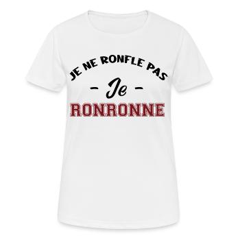 je ne ronfle pas je ronronne - T-shirt respirant Femme - blanc - Devant - AI Model Female 172 dark (172cm)